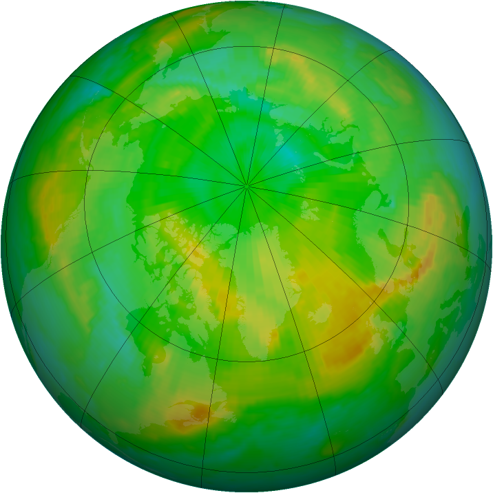 Arctic ozone map for 12 July 1998